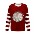 thumbnail image 5 of Yteetum Chandails en Molleton de Noël pour Femmes, Col Rond, Tricot Côtelé, Chandail Sans Capuche, Imprimé Graphique, Manches Longues, 5 of 5