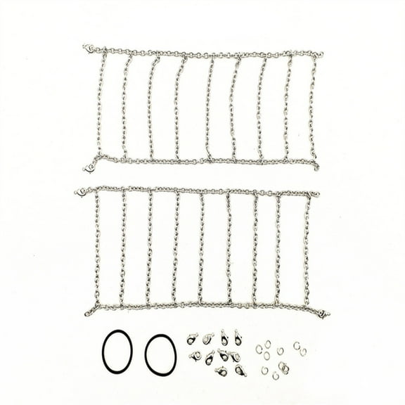 Wojeull Metal Snow & Ice Tire Chains - Wheel Chain For Tyres 1/10 -4