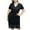 Black, variant on Patlollav Fashion Womens Plus Size V Neck Short Sleeve Solid Lace Dress Party Dress