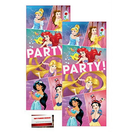 (2 Pack) Plastic Disney Princess Dream Big Birthday Door Poster, 60" x 27" (Plus Party Planning Checklist by Mikes Super Store)