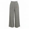 thumbnail image 5 of Horkkom Plaid Pants for Women High Waisted Wide Leg Dress Pants Casual Loose Pleated Pants with Pockets L, 5 of 9