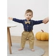 thumbnail image 5 of Baby Boy Clothes Outfit Formal Suits Newborn Tuxedo Romper Shirts Suspender Pants Hat Bowtie 4pcs, 5 of 18