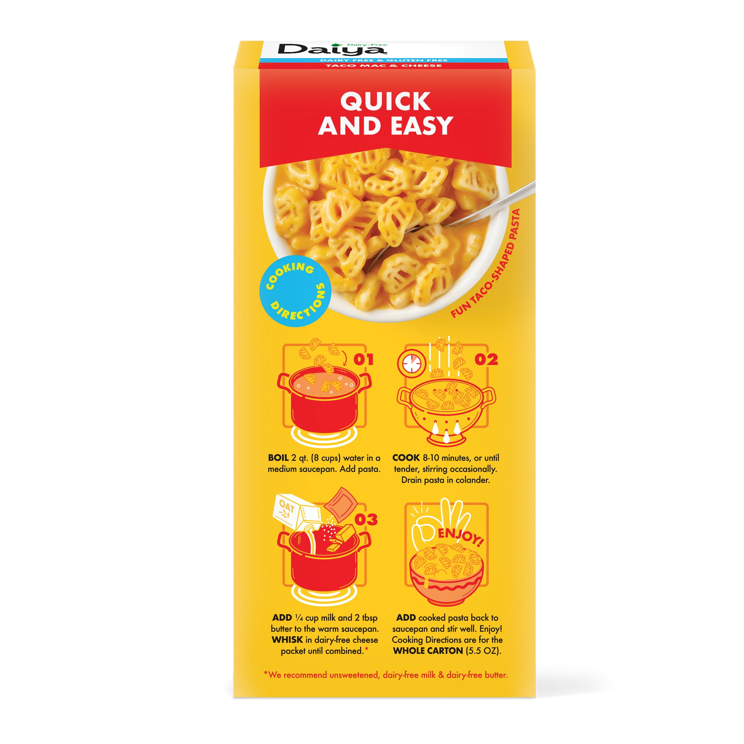 Daiya Dairy Free Gluten Free Taco Mac & Cheese, Vegan, 5.5 oz (Shelf Stable)