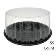 Pactiv Showcake APET Plastic Round Cake Container Black/Clear, 10.75" Inside x 12" Outside | 55/Case