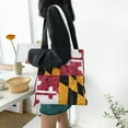 thumbnail image 6 of DouZhe Reusable Grocery Bags, Retro Maryland State Flag Patriotic Lightweight Polyester Canvas Cloth Tote Bag for Travle Gym Shopping School, 15" x 16", 6 of 7