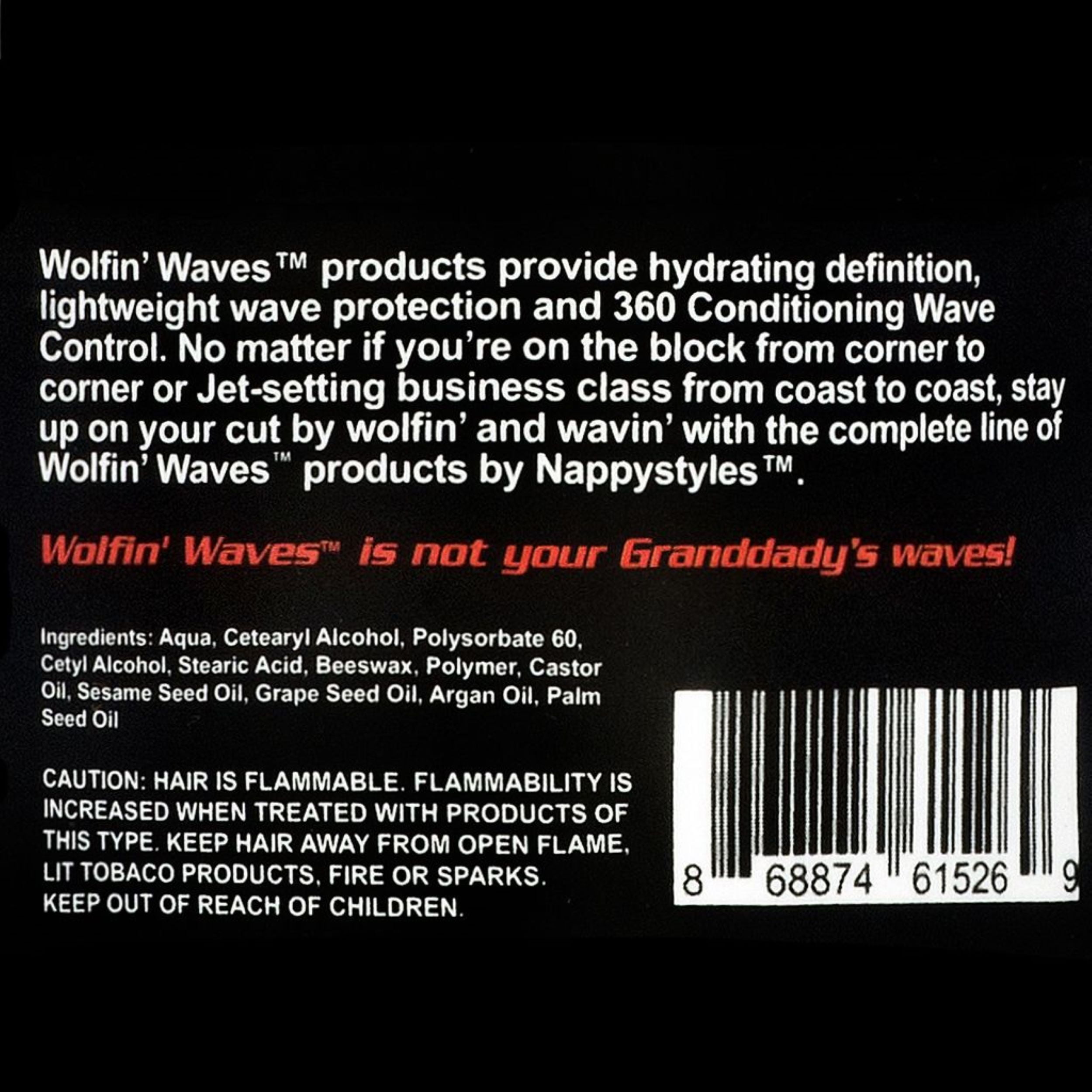 (6 pack) Nappy Styles Wolfin' Waves Wave Butter Crème, 360 Nourish, Hold and Definition, 4oz., Unisex