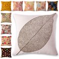 thumbnail image 2 of Set of 1 Rustic Farmhouse Leaves Decor Linen Throw Pillow Cases Sofa Couch Chair Decorative Cushion Covers 18"x18" / 45x45cm Insert Not Included Style 4, 2 of 5