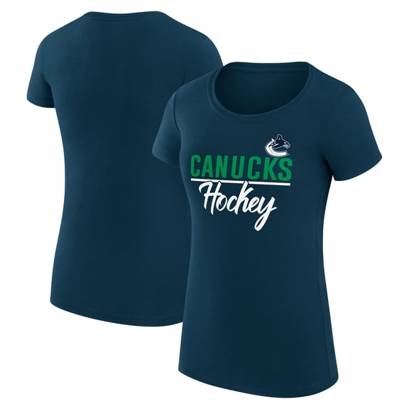 Women's G-III 4Her by Carl Banks Navy Vancouver Canucks Super-Slim Fit Lightweight Team Sport T-Shirt