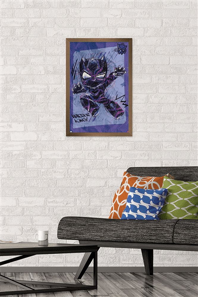 Marvel Black Panther - Scribble Wall Poster, 14.725" x 22.375", Framed