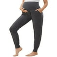thumbnail image 6 of Yawrut Women's Dark grey Maternity Pants, Casual High Waist Abdominal Support Leg Bundle Sports Casual Pants, 6 of 7
