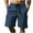 Navy, variant on Wyobmus Mens Cotton Linen Cargo Shorts Solid Color Casual Fashion Drawstring Elastic Waist Straight Fit Beach Pants S-3Xl Black