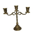 thumbnail image 3 of Metal Candle Holder Candelabra Crafts Decoration 3 Branch Bronze, as described, 3 of 7
