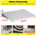 thumbnail image 2 of Ataucjin Door Threshold Ramp 3" Rise Door Ramp Aluminum Entry Ramp Rated 800 lbs Load Capacity Wheelchair Ramp For Home Doorways Entrance Step Scooters Power Chairs Walkers, 2 of 7