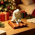 thumbnail image 6 of Diceymbol Halloween Ghost Figurine Sitting on Wood Logs Mini Tabletop Decoration for Shelf Mantel Party Decor 4 Inch, 6 of 7
