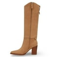 thumbnail image 3 of Franco Sarto Women's A-Jasmine Taupe Suede Knee High Boots 6M, 3 of 5