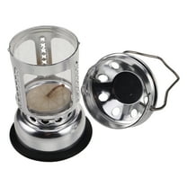 Outdoor Camping Candle Lantern Aluminium Alloy Silver Hanging Lantern for Night Fishing Windproof and Portable Tea Light Candle Holder
