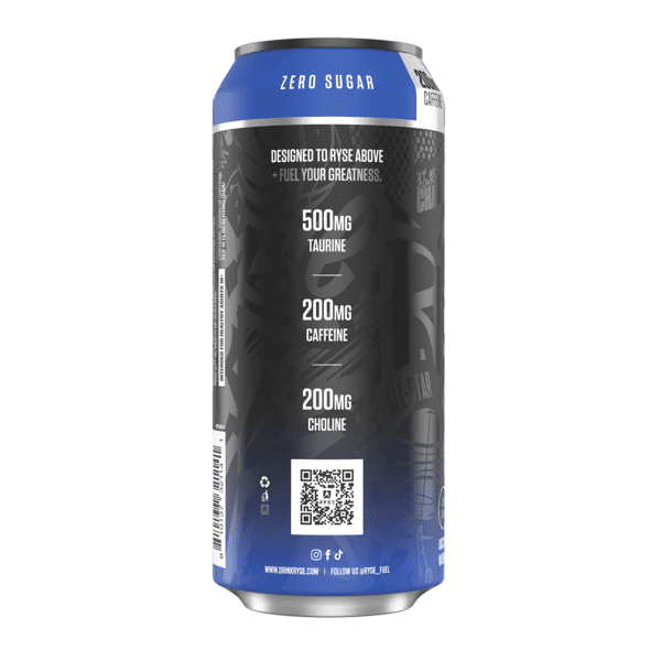 RYSE Fuel Energy Drink, Arctic Mavberry, 16 fl oz Cans (Pack of 6