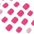thumbnail image 3 of Uñas postizas cortas cuadradas de color rojo oscuro, uñas adhesivas, kit de uñas postizas cortas, 3 of 5