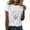 White B, variant on Zunfeo Floral Tops for Women Casual Cotton T Shirts Short Sleeve Summer Tops Ladies Blouse White M