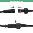 thumbnail image 5 of Uxcell 2-Pack Waterproof Extension Cable, 3 Pin 9.84 Ft/3m Wire with 18AWG IP67 Male and Female Connectors for Spotlights[Black], 5 of 7
