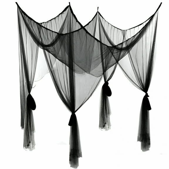 AUQ 4 Corners Post Canopy Bed Curtains - Bed Canopy for Queen Size Bed,Princess Canopy for Girls Bed,Canopy Bed Drapes for Adults,Luxurious Mosquito Net Bedroom Decor,Bed Drape Elegant Mosquito Net