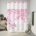 thumbnail image 6 of No Hook Shower Curtain, Cherry Blossom Shower Curtains for Bathroom with See Through Top Window, Gradient Tree Pink Flower Plant Waterproof & Washable Bath Curtain Extra Long 72"x84", 6 of 9