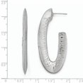 thumbnail image 2 of Finest Gold Sterling Silver Rhodium-Plated D&C Oval Post Hoop Earrings, 2 of 2