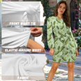 thumbnail image 6 of Yuyamidu Cucumber Long Sleeve Dress for Women Green Midi Dresses for Wedding Casual Flowy Flare Dress Trendy Tie Waist Dresses Size M Fall Winter Knee Length A-Line Dress, 6 of 7