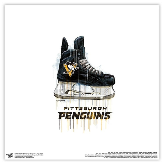 Gallery Pops NHL Pittsburgh Penguins - Drip Skate Wall Art, Unframed Version, 12" x 12"