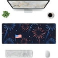 thumbnail image 2 of Fireworks 4th of July American Flag Large Gaming Mouse Pad Desk Mat 31.5x11.8 Inch Extended Keyboard Mat with Non-Slip Rubber Base, 2 of 6