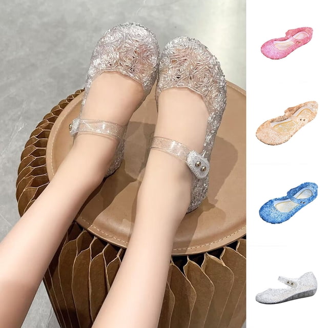 JDQJBZ Girl's Sandals Kids Jelly Sandals Crystal Princess Shoes for Summer
