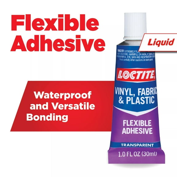 Loctite Vinyl Fabric & Plastic Repair Flexible Adhesive, Pack of 1, Clear 1 oz Tube