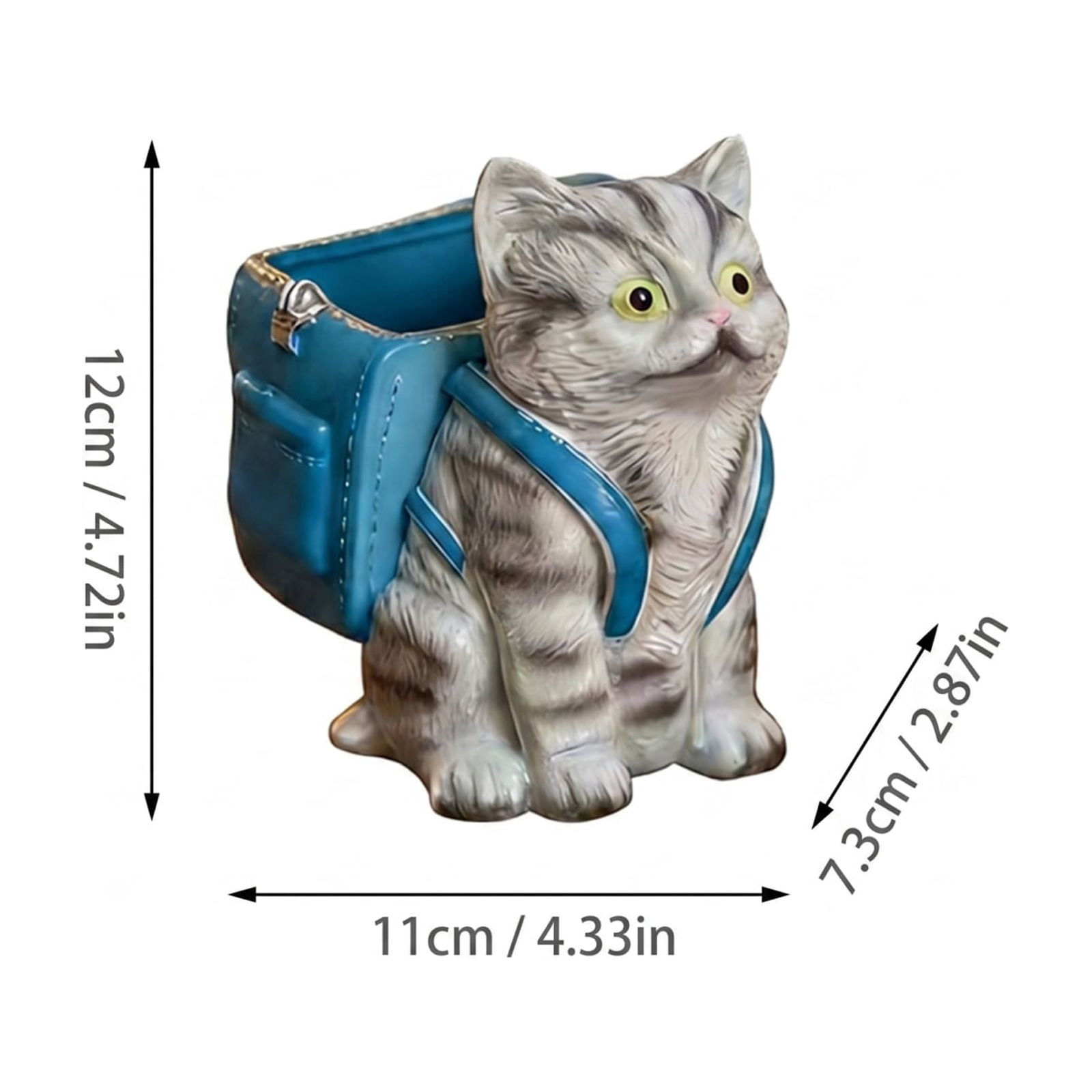 Cute Pen Holder for Desk Cat Decor for Home Office Desk Organizer Pen Holder Blue Cat Desk Accessories Home Office Decor 1 Pack