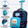 thumbnail image 3 of J World Boys Sparkle 15" Kids Rolling Backpack for School and Travel, Robot, 3 of 8