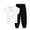 Black, variant on CHEEREAM Summer Sets For Kids Jogger Pants and Short Sleeve Button Crew Neck Shirt Boys Leisure Active Beach 2-Piece Outfits