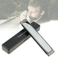thumbnail image 2 of 24 Holes Key of C Blues Harmonica for Beginner Students Professional 8K Titanium Tremolo Blues Harp Mouth Organ with Case, 2 of 8