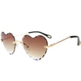 thumbnail image 2 of de Sol Lentes de Corazón sin Montura Color Degradado Protección Solar Leonado Hugo gafas de sol para mujer, 2 of 6