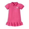 thumbnail image 2 of KYAIGUO Robes à Manches Courtes pour Filles, Robe d'Été Décontractée pour Bébé, Couleur Unie, Col à Revers, Jupe Ample pour 2-8 Ans, 2 of 9
