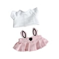 thumbnail image 4 of Ropa de muñeca de peluche perfke para muñeca de 17 cm conjunto de falda con orejas de conejo, 4 of 7