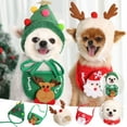 thumbnail image 2 of OutmaxHome Festive Pet Christmas Bib, Holiday Apron for Dogs, Cats, Puppies, Soft Fleece Costume Accessories for Small/Medium Pets, 2 of 3