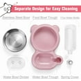 thumbnail image 3 of Dog Bowls, Cat Food and Water Bowl Set with Water Dispenser and Stainless Steel Bowl for Cats and Small Dogs - Pink, 3 of 8