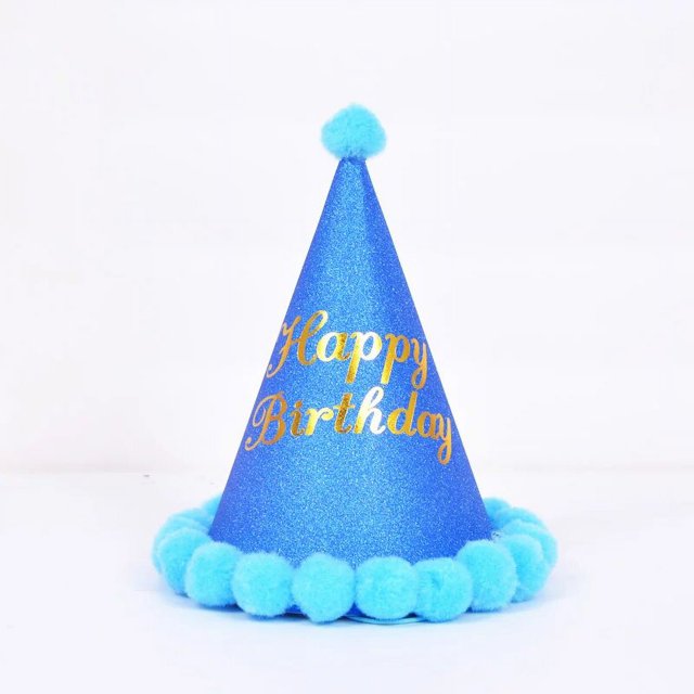 Decoración de fiesta de cumpleaños para niños y adultos, sombrero de Bola de Pelo, suministros de vestido de cumpleaños, venta al por mayor