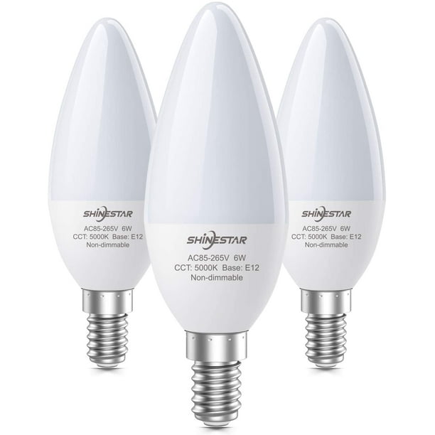 Bright Led Ceiling Fan Light Bulbs 60 Watt Equivalent Daylight 5000k E12 Candelabra Base Non Dimmable 3 Pack Com Bright Led Ceiling Fan Light Bulbs 60, Led Daylight Bulbs For Ceiling Fans