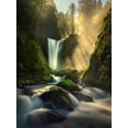 thumbnail image 2 of P, Ruiqing 15x18 Gold Ornate Wood Framed with Double Matting Museum Art Print Titled - Misty Creek Falls Creek, 2 of 4