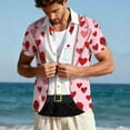 thumbnail image 6 of Stamzod Short Sleeve Shirts for Men Valentines Casual Funny Hawaiian Shirt Summer Vacation Beach Shirts for Men Pink B XL, 6 of 9