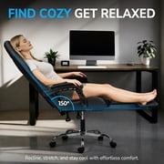 Dowinx Ergonomic Gaming Chair with Footrest, Reclining Office Chair with Massage Lumbar Support