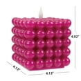 thumbnail image 4 of Mainstays Pink Square Wax Tabletop Candle with  Faux LED Flame, Bubble Design, 4.92"x4.13"x4.13", 4 of 13