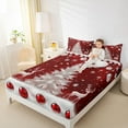 thumbnail image 5 of Feelyou Dreamy Xmas Tree Twin Sheet Sets for Adult, Magical Reindeer Moose Twin Fitted Sheet, Dreamy Snow Snowflake Flat Sheet, Luxury Bedroom Decor, 3 Pieces, 5 of 8
