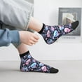 thumbnail image 2 of Fuzoiu cool Skull flower Print Adult Socks, Crew Moisture-wicking Socks, Unisex Cushion Crew Socks,Casual Sports Ankle Socks, 2 of 7
