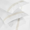 thumbnail image 6 of Superior Brandon Embroidered Cotton Bed Sheet Set, Twin XL, White/Gold, 6 of 10